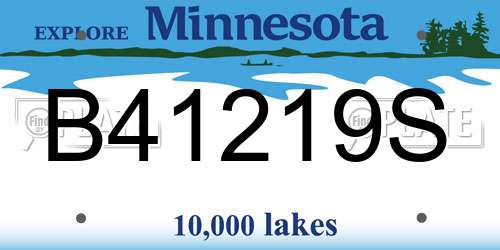 B41219S Minnesota License Plate