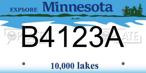 B4123A Minnesota License Plate