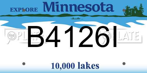 B4126I Minnesota License Plate