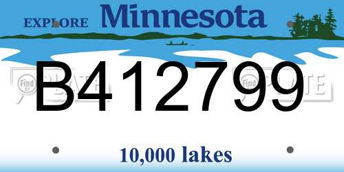 B412799 Minnesota License Plate
