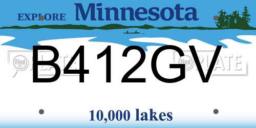 B412GV Minnesota License Plate