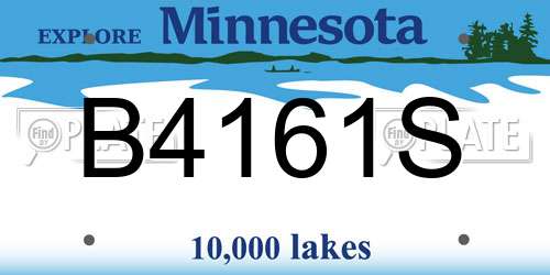 B4161S Minnesota License Plate