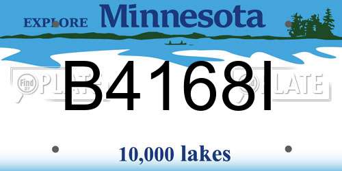 B4168I Minnesota License Plate