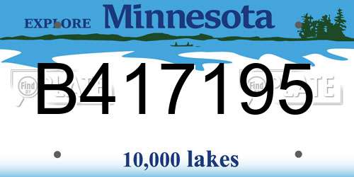 B417195 Minnesota License Plate