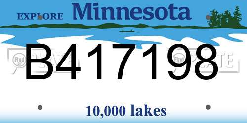 B417198 Minnesota License Plate