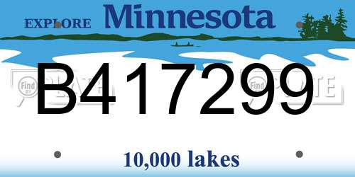 B417299 Minnesota License Plate