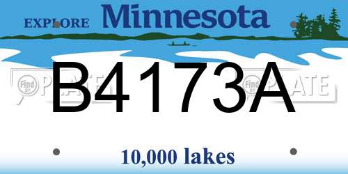 B4173A Minnesota License Plate