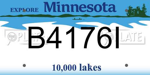 B4176I Minnesota License Plate