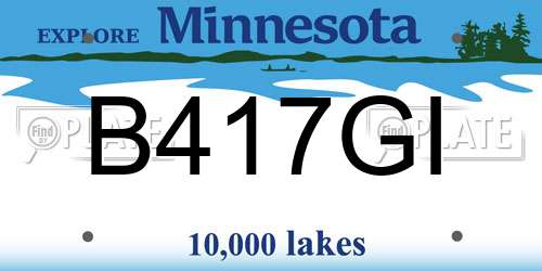 B417GI Minnesota License Plate