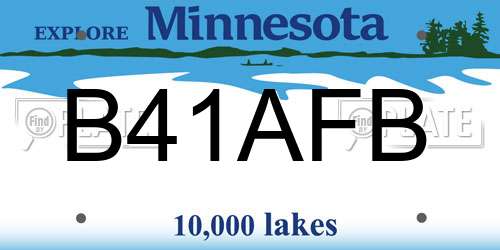 B41AFB Minnesota License Plate