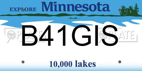 B41GIS Minnesota License Plate