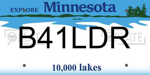 B41LDR Minnesota License Plate