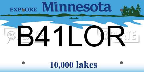 B41LOR Minnesota License Plate