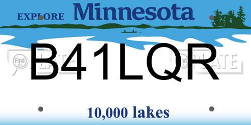 B41LQR Minnesota License Plate