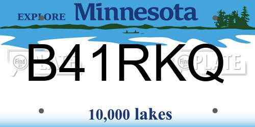 B41RKQ Minnesota License Plate