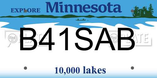 B41SAB Minnesota License Plate