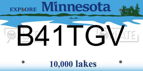 B41TGV Minnesota License Plate