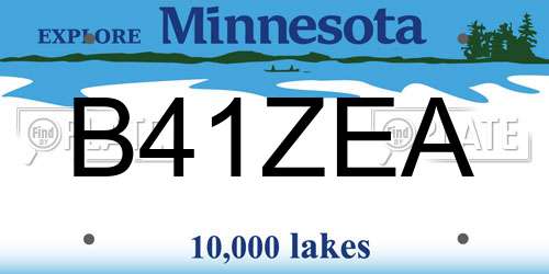 B41ZEA Minnesota License Plate