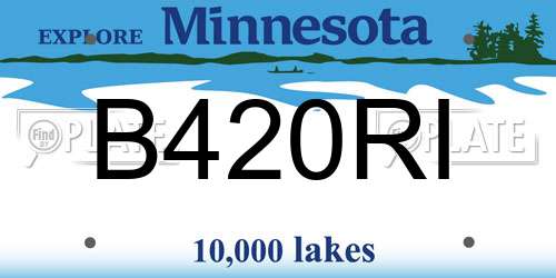 B420RI Minnesota License Plate