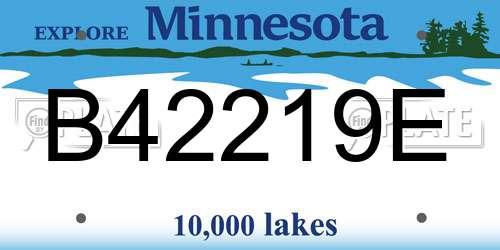 B42219E Minnesota License Plate