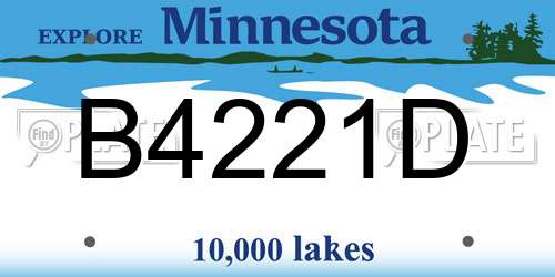 B4221D Minnesota License Plate
