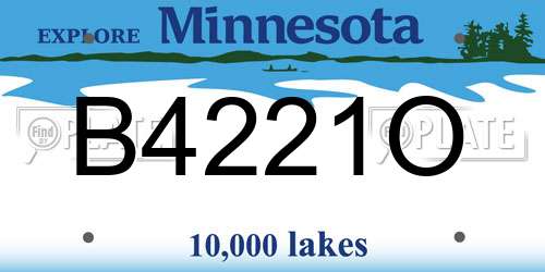 B4221O Minnesota License Plate
