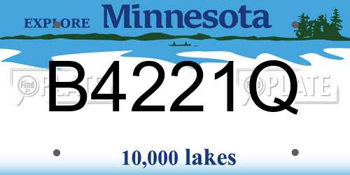 B4221Q Minnesota License Plate
