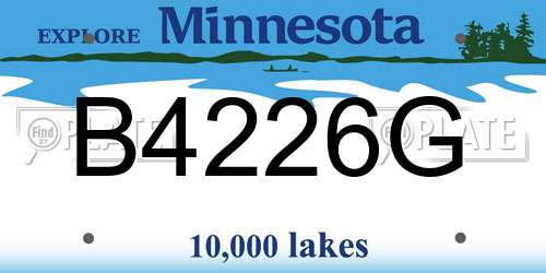 B4226G Minnesota License Plate