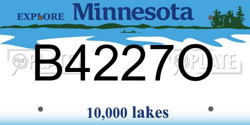B4227O Minnesota License Plate