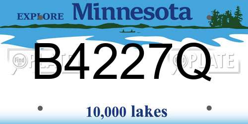 B4227Q Minnesota License Plate
