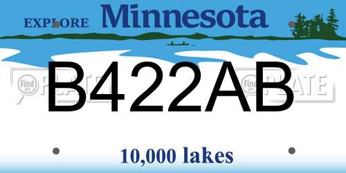 B422AB Minnesota License Plate