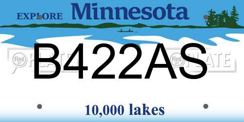 B422AS Minnesota License Plate
