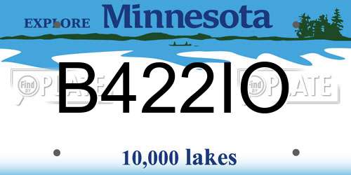 B422IO Minnesota License Plate