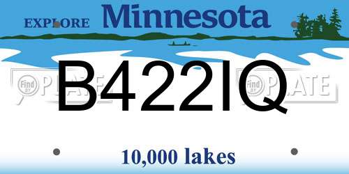B422IQ Minnesota License Plate