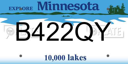 B422QY Minnesota License Plate
