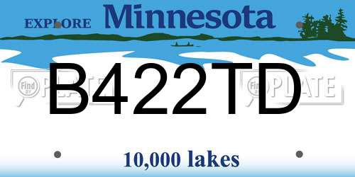 B422TD Minnesota License Plate