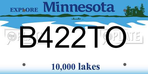 B422TO Minnesota License Plate
