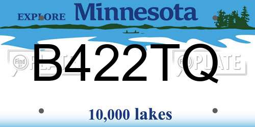 B422TQ Minnesota License Plate