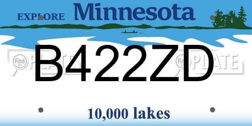 B422ZD Minnesota License Plate