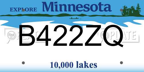 B422ZQ Minnesota License Plate