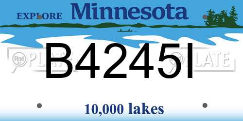 B4245I Minnesota License Plate