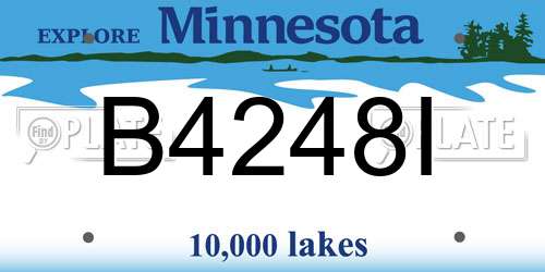 B4248I Minnesota License Plate