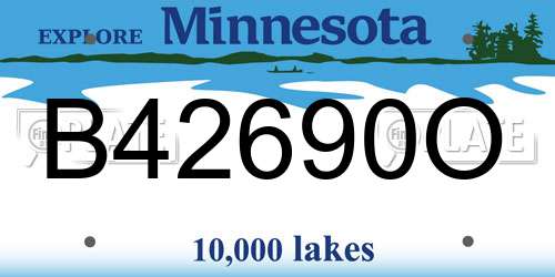 B42690O Minnesota License Plate