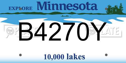 B4270Y Minnesota License Plate