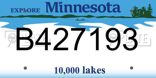B427193 Minnesota License Plate