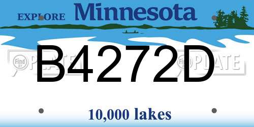 B4272D Minnesota License Plate