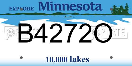 B4272O Minnesota License Plate