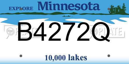B4272Q Minnesota License Plate