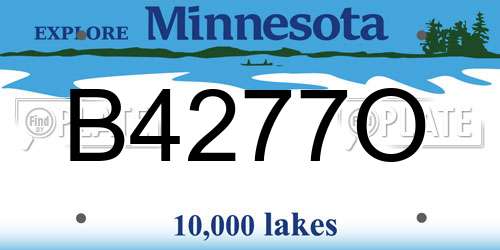 B4277O Minnesota License Plate