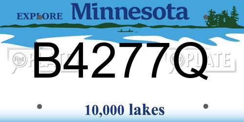B4277Q Minnesota License Plate